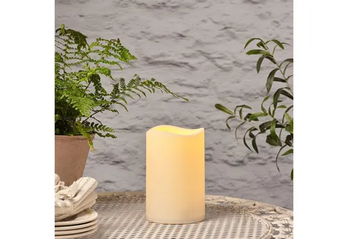 Lights4fun LED-Kerze LED Outdoor Kerze Timer 17,5cm