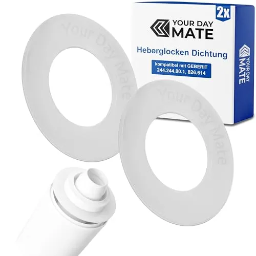 Heberglocken Dichtung, 2 Stück, 53 x 29 x 2,8mm, Ersatz für Art. Nr. 244.244.00.1, 826.614, kompatibel mit GEBERIT Spülventil TYP 212, 244.820.00.1, Flachdichtung UP Spülkasten, Heber Glocke Dichtring