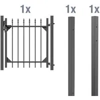 ALBERTS Einzeltor-Set Chaussee, Anthrazit 100 cm - Gartenzäune: Modernes Einzeltor-Set mit hochwertiger Kunststoffbeschichtung für lange Haltbarkeit. Ideal zur Ergänzung Ihres Zaunsystems und schützt Ihr Zuhause.