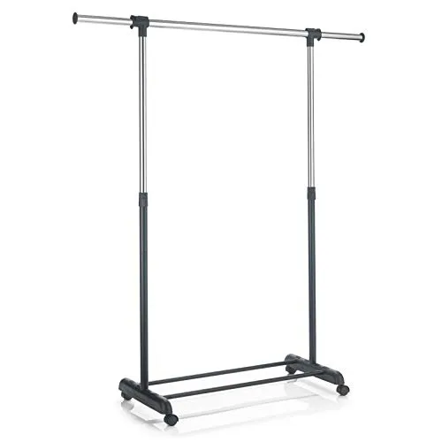 CARO-Möbel Garderobenständer SALA - Kleiderständer mit Rollen, aus robustem Metall in elegantem Schwarz, ideal für flexibles Verstauen und einfaches Umstellen.