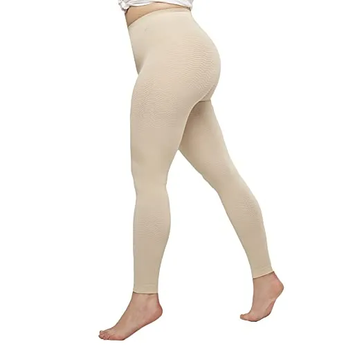 SOLIDEA Dame Leggings Long Vorbeugende Abgestufte Kompression (Champagne, 42)