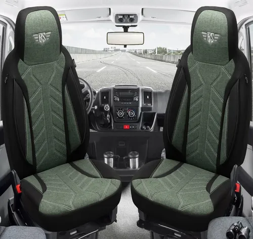 BREMER SITZBEZÜGE für Suzuki Jimny 1 (1998-2017) - Set in Schwarz/Olivgrün - Schutz und Komfort für Ihren Suzuki Jimny 1. Langlebige Schonbezüge mit atmungsaktiven Materialien, rutschfester Montage und praktischen Taschen. Ideal für Sitzheizung und Airbag – für ein stilvolles Fahrerlebnis!