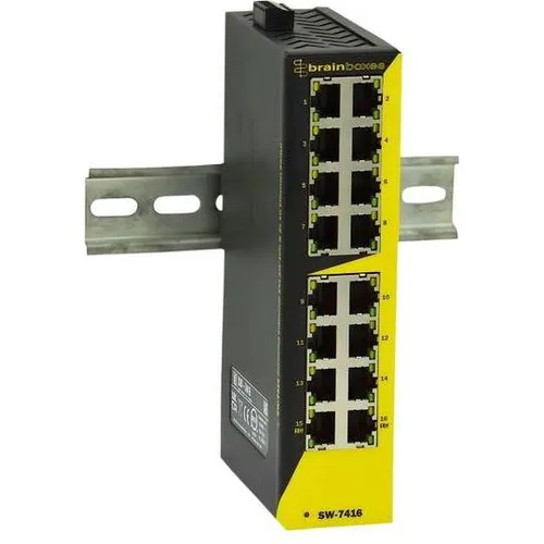 Produktbild Brainboxes Ethernet-Switch, RJ45-Anschlüsse 16, 1Gbps, Unmanaged (16 Ports) (SW-7416)