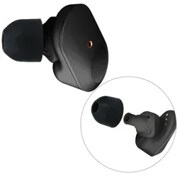 kwmobile 14x Ersatzpolster kompatibel mit Sony WF-1000XM3 / WF-1000XM4 / WF-1000XM5 - 4 Größen - Silikon Ersatz Ohrstöpsel In-Ear Kopfhörer - P... - Schwarz