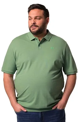 Men Plus Herren Übergrößen Poloshirt L-8XL, Bauchfit, Piqué, Halbarm, efeu grün 4XL