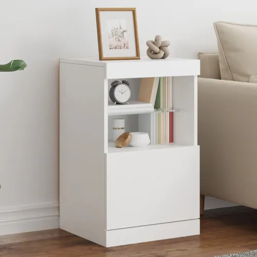 vidaXL Sideboard mit LED-Leuchten in Weiß 41x37x67 cm