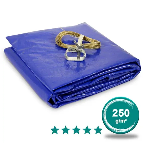 Rundbecken Abdeckplane 250g/m² blau/schwarz Ø 5,50 m Abdeckung Pool Becken