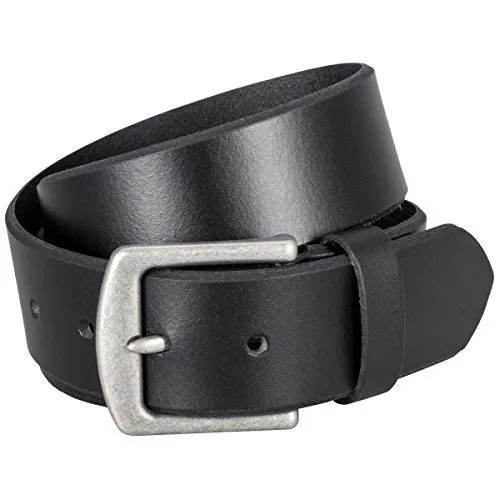 LINDENMANN Echter Voll-Ledergürtel Herren, Jeans-Gürtel Herren Leder 40 mm breit, Gürtel Herren, Echter Voll-Ledergürtel schwarz, Größe/Size:100, Farbe/Color:schwarz