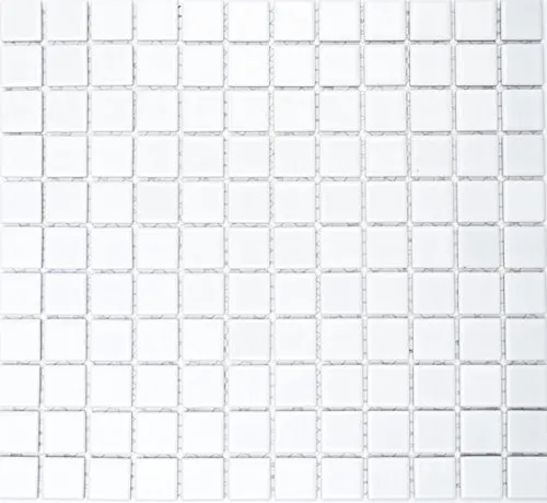 Mosaikfliese Keramik WEISS MATT Wand Fliesenspiegel Küche Bad Dusche MOS18-0111 | 10 Mosaikmatten