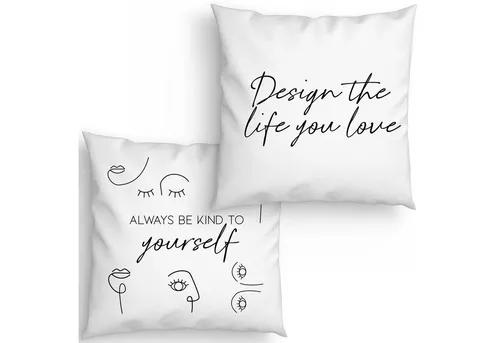 PAPIERDRACHEN Kissenbezüge 2 Kissenbezüge 40x40cm, Kissenhülle aus Canvas, elegant und robust