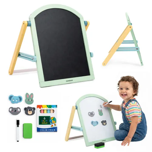 Mamabrum Kinderstaffelei 2in1 – Magnettafel & Kreidetafel mit Ständer