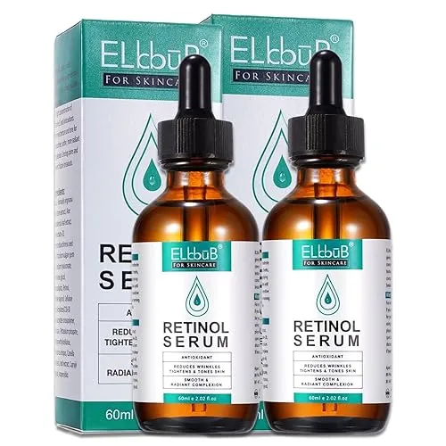 P-Beauty Retinol Serum Gesicht | Vitamin E & Hyaluronsäure Gesichtsserum | Anti Aging, Anti-Falten | Gesichtspflege, Hautpflege | für strahlende & ebenmäßige Haut | Gesichts serum Bio & Vegan | 2x60ml