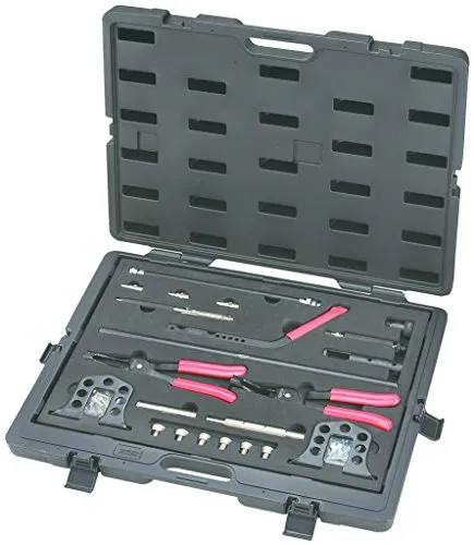 Ventil De-Montage Werkzeug-Satz 25-tlg. - KFZ-Werkzeug für den schnellen Dichtungswechsel am Zylinderkopf, keine Demontage notwendig, inklusive robustem Kunststoffkoffer für einfache Aufbewahrung.