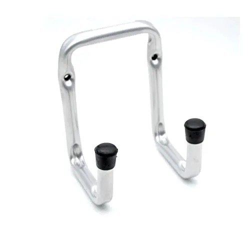 DOJA Barcelona | Wandhaken Garage U-Form | 2 Doppel Schwerlasthaken | Geratehaken |120 x 80 x 50 mm | Verzinkter Stahl | Leiterhaken| Schlauchhalter, Klappstuhl, Fahrradhalter, Werkzeugaufhangung