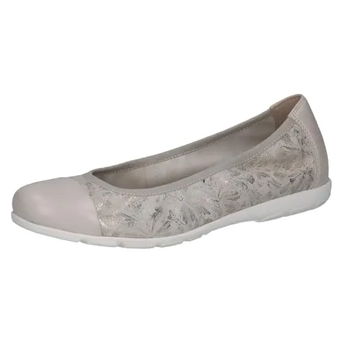 Produktbild CAPRICE Damen Ballerinas aus Leder, Weiß (Offwhite/SILV.), 38