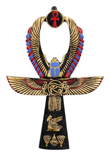 Figuren Shop GmbH Wanddekoobjekt Wanddeko - Ägyptisches Ankh Kreuz - Mythologie Wandbehang Dekoration