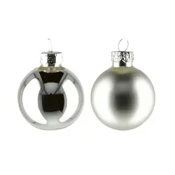 Weihnachtsbaumkugel  16er-Set   , silber , Glas,Aluminium Ø: 3.5