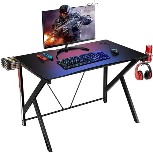 Gaming Tisch K-förmiger Computertisch 115x73cm von Costway