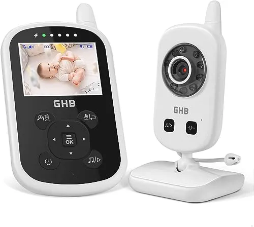 GHB Baby Monitor Babyphone mit LCD Bildschirm Schwarz Nur Audio