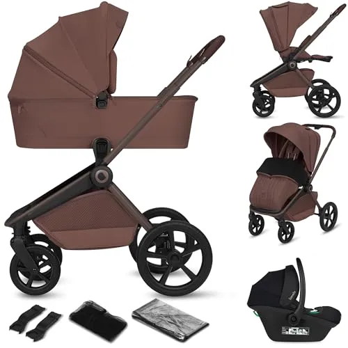 Lionelo Freya 3-in-1 Kombikinderwagen Set mit Babyschale in braun von Lionelo