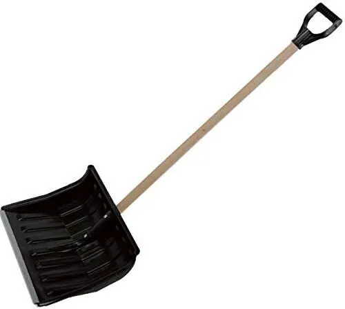 Schneeschieber Eckig Holzstiel Schneeschaufel Schwarz 45x35cm Kante Aluprofil