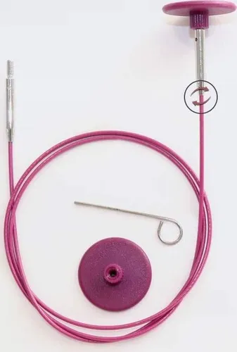 KnitPro K10644 Kabel, Edelstahl, Lila, 80cm