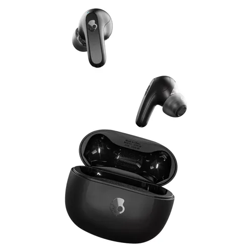 Headphone Rail In-Ear TWS Black - True Wireless-Kopfhörer mit Mikrofon, kabellos und ideal für sportliche Aktivitäten, hervorragender Klang in elegantem Schwarz.