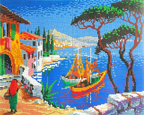 Mini Stecksystem Italienische Landschaft ca. 8.000 Teile mit XXL-Steckvorlage