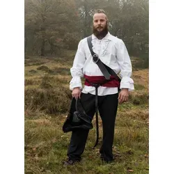 Battle Merchant Wikinger-Kostüm Mittelalter Piratenhemd weiß