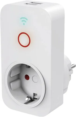 Hama WiFi Steckdose mit 2x USB A - Smarte Steckdose für Geräte bis 2300 W, Sprachsteuerung und einfache Installation für Ihr Smart Home