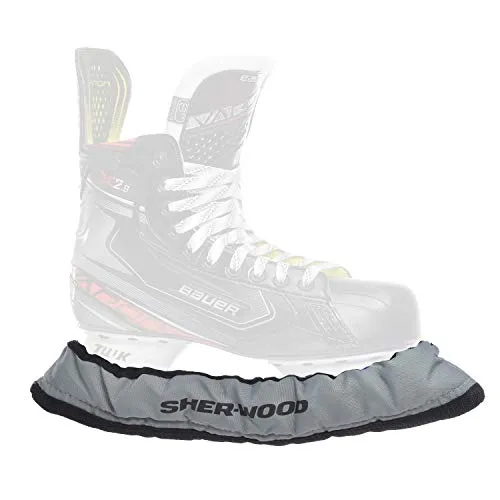 Sherwood Unisex SHER WOOD Junior Pro Eishockey elastische Kufenstr mpfe f r Kinder Eishockey Schlittschuhe 2, silber, Einheitsgröße EU