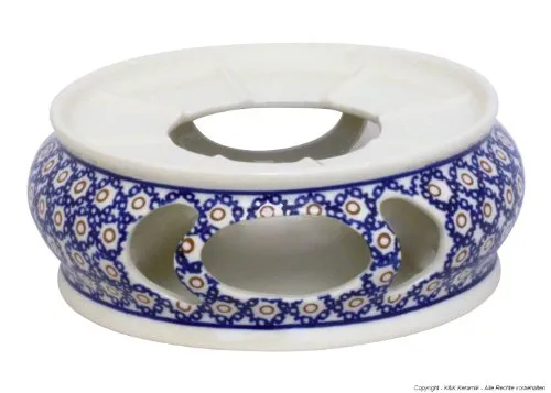 Bunzlauer Keramik Stövchen Ø18.5 cm ideal für Suppenterrinen und Töpfe im Dekor 4