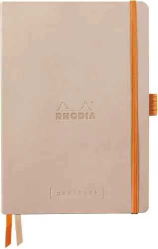 Rhodia 117803C Notizheft Goalbook A5 Dot Gummizug elfenbein Notizbuch Rosa