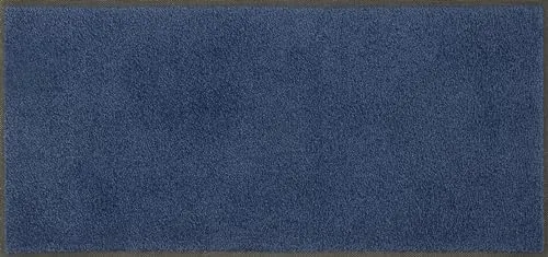 wash+dry Läufer in Blau, 35x75 cm - Teppiche & Böden: Waschbarer, rechteckiger Läufer für Fußbodenheizung, mit anschmiegsamer Haptik und hygienischer Oberfläche – perfekt für ein gemütliches Zuhause.