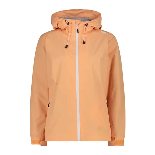 CMP Woman Jacket FIX Hood salmone (C520) 36 - Funktionsjacke für Damen, wasserdicht mit 10.000 mm Wassersäule und atmungsaktiv. Ideal für jedes Wetter, kompaktes Design und verstellbare Kapuze für optimalen Schutz.
