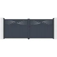 Produktbild Casanoov Flügeltor Halti 400x160cm & Gartentür 100x160cm Aluminium Grau