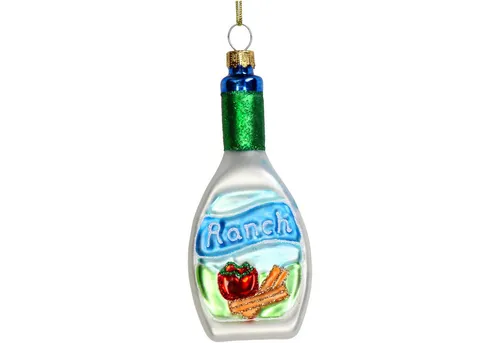 HD Collection Christbaumschmuck, Christbaumschmuck 11cm Glas Salatdressing Figur Weiß