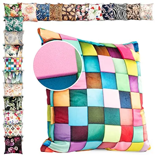 ANRO Kissenbezug Kissenhülle Deko-Kissen für Sofa und Couch - Pixel 40x40cm Ohne Füllung