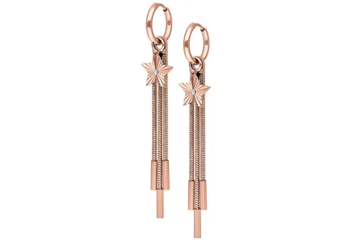 Wildcat Ohrringe - Little Shooting Star Hoops aus Chirurgenstahl 316L - Auffällige Ohrringe im Roségold-Design, die durch normale Ohrlöcher und Tunnel tragbar sind. Hergestellt aus hochwertigem Edelstahl mit abriebfester PVD-Beschichtung für langanhaltenden Glanz. Ideal für Schmuckliebhaber!