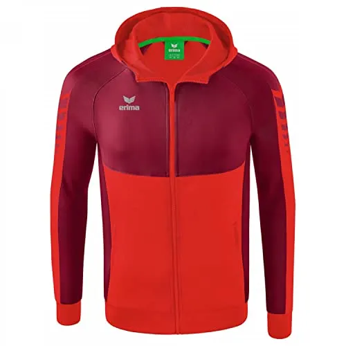 Erima Trainingsanzug Six Wings Trainingsjacke mit Kapuze XXL - Trainingsbekleidung aus 65% Polyester und 35% Baumwolle, ideal für Handballspieler, bietet Komfort und Bewegungsfreiheit während des Trainings.