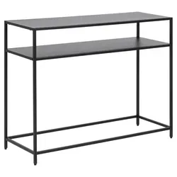 AC-Design Konsolentisch Newcastle, schwarz, 100 x 79 x 35cm - Eleganter Konsolentisch aus mattschwarz pulverbeschichtetem Metall, ideal für Flur oder Wohnzimmer. Mit höhenverstellbarem Fuß für perfekten Stand auf unebenen Böden.
