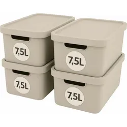 Plastard Aufbewahrungsbox mit Deckel 4er-Set, 7,5 Liter - Praktische Aufbewahrungsboxen aus robustem, BPA-freiem Kunststoff, ideal für Spielzeug oder allgemeine Lagerung. Stapelbar und platzsparend für ein ordentliches Zuhause.