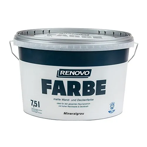 Farbe Mineralgrau 7521 7,5 L Wand- und Deckenfarbe RENOVO von Renovo