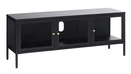UNIQUE furniture A/S TV-Board aus Metall in schwarz (B/H/T: 132x52x40 cm)