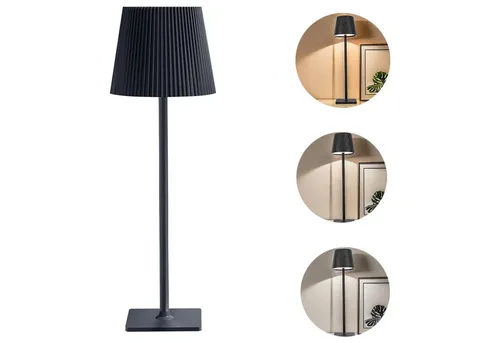 OKWISH LED Schreibtischlampe LED Nachttischlampe Tischlampe Nachttischleuchte Tischleuchte Akku, Dimmbar und höhenverstellbarer IP54 Spritzwasserschutz, LED fest integriert, 3 Farbtemperaturen, Touch Steuerung Nachttisch Tischleuchten Schreibtischleuchte kabellos