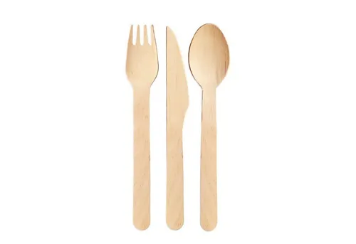 wisefood Einwegbesteck-Set Besteckset aus Holz - Gabel, Messer, Löffel - je (1-tlg), Holz