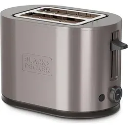 BLACK+DECKER Toaster 2 Schlitze 900 W Inox - Toaster aus Edelstahl mit 900 W Leistung, 7 Röststufen und praktischen Funktionen wie Auftauen und Aufwärmen. Ideal für leckeres Toast und Gebäck, schnell und effizient.