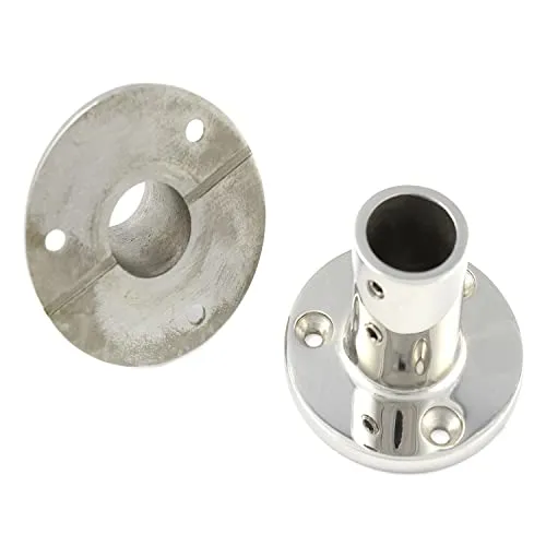 Relingfuss 90 Grad rund 22mm V4A Reling Fuß Bodenplatte Edelstahl