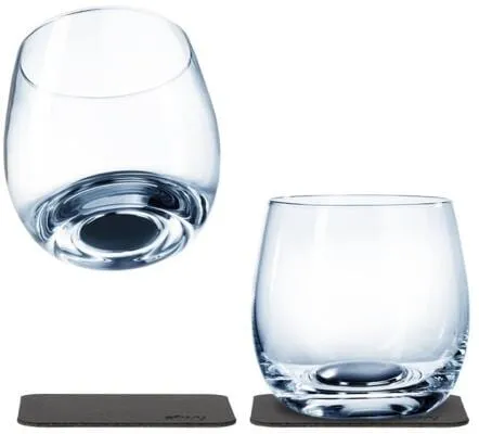 silwy Magnet Whiskyglas 2er Set aus Kristallglas in schwarz von silwy