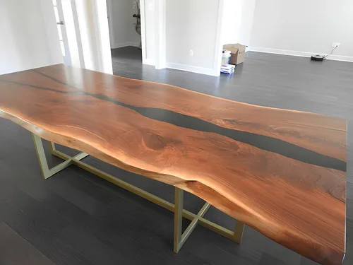 Flusstisch Esstisch River Table 240x100 cm aus Massivholz mit Epoxidharz - Moderner Esstisch für bis zu 10 Personen, gefertigt aus hochwertigem Massivholz mit einzigartigem Epoxidharz-Design. Ideal für stilvolle Esszimmer.